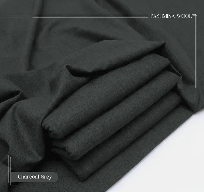 Premium Quality Men's Wool Fabric Charcoal Grey