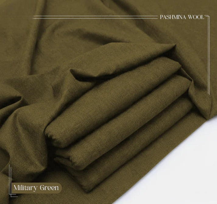 Premium Quality Men's Wool Fabric Military Green